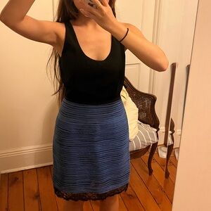 Sachin + Babi Black and Blue Pencil Skirt
